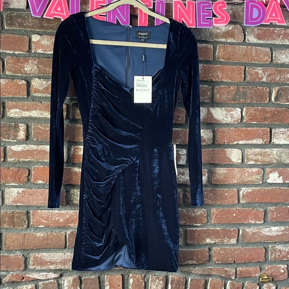 Bardot Midnight Blue Velvet Dress
